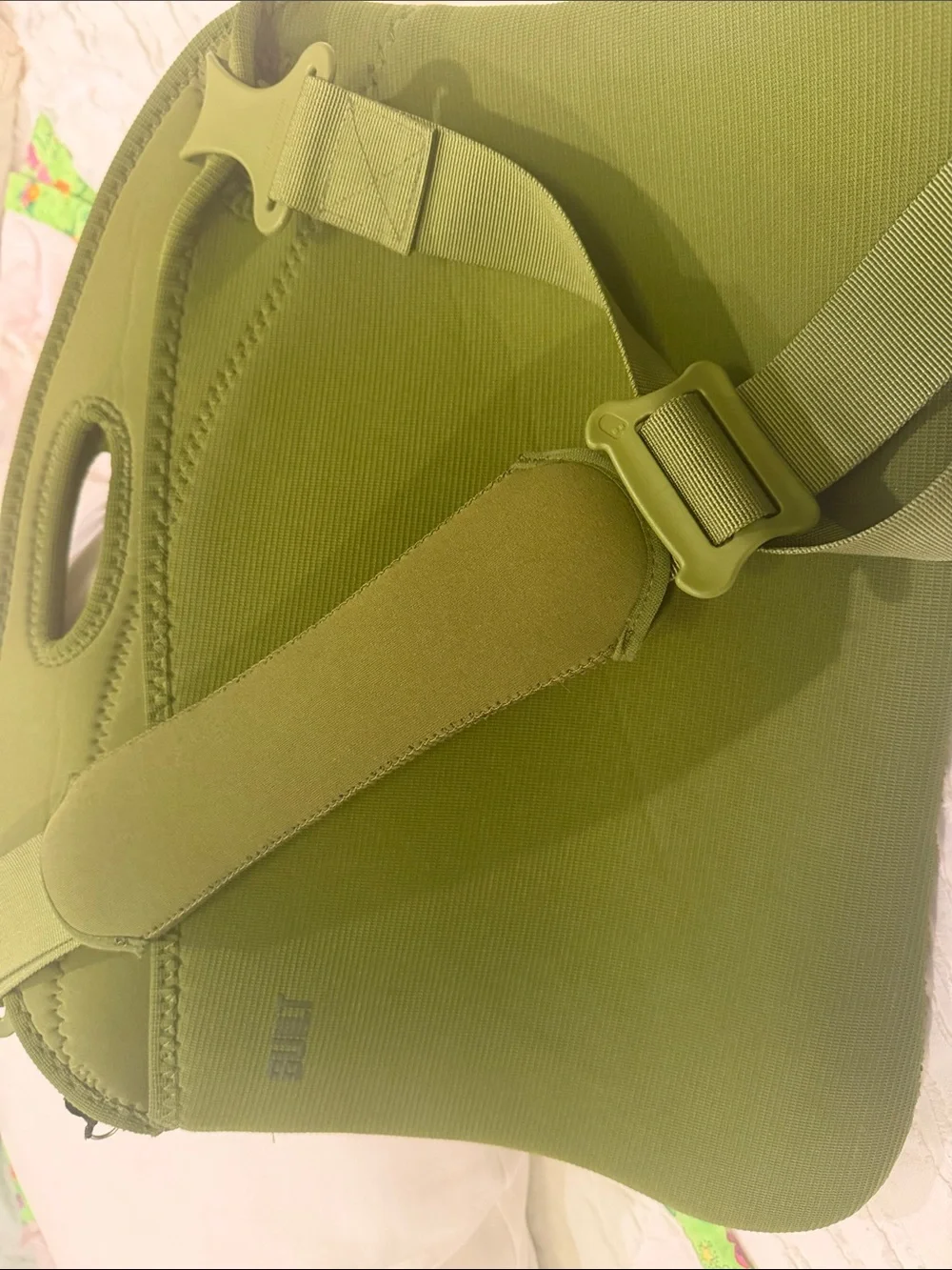 Olive Green Women's Laptop Bag with Top Handle